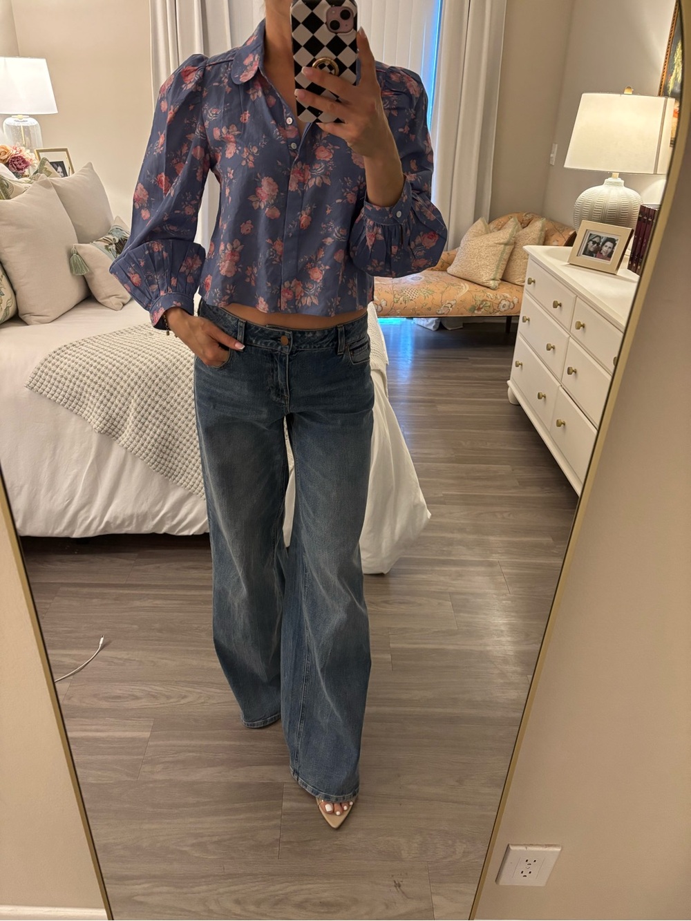 🌸 LoveShackFancy Floral Cropped Blouse 🌸